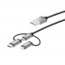 Acqua 3 in 1 Sync & Charge USB Cable (Type C/iPhone/Micro USB)