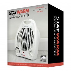 StayWarm 2000w Upright Fan Heater (BEAB Approved) White