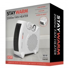 StayWarm 2000w Upright / Flatbed Fan Heater (BEAB Approved) White