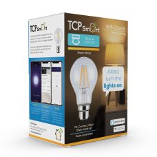 TCP Smart WiFi LED Filament 2700K Dimmable Classic B22 light bulb